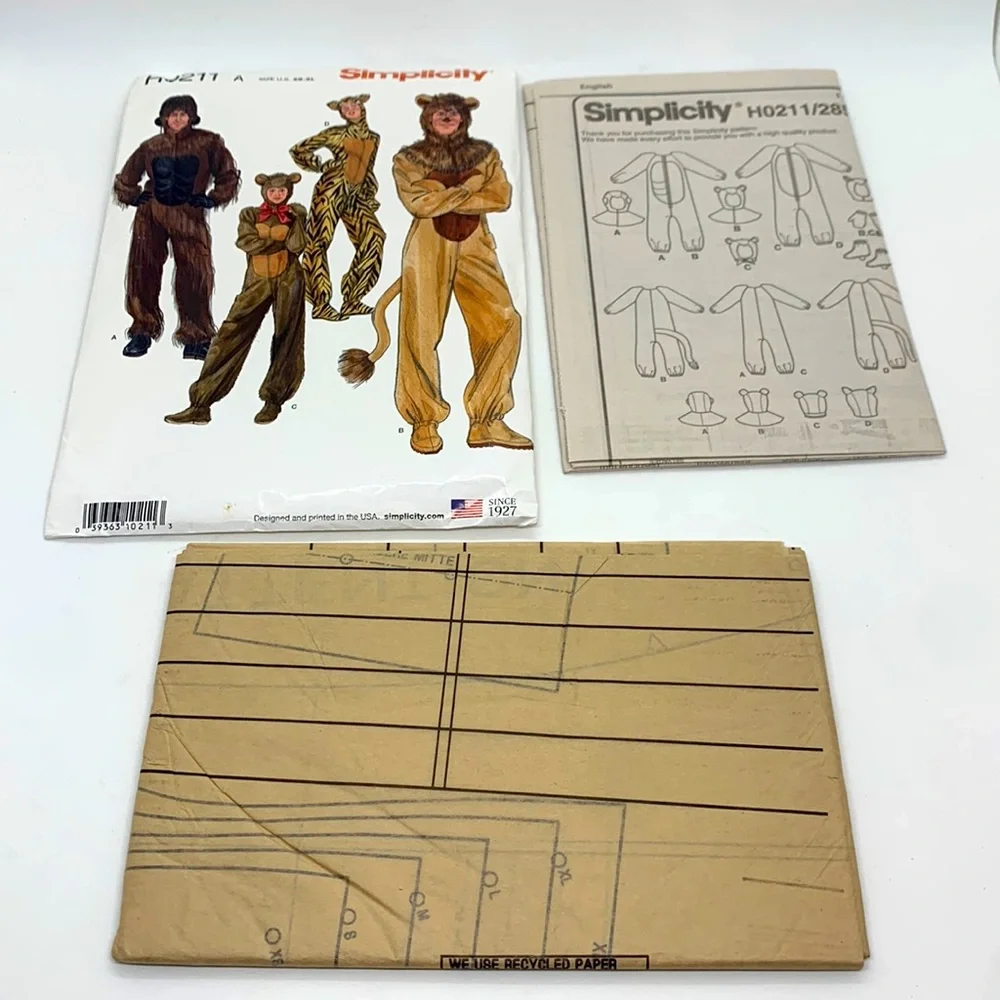 Simplicity UNCUT H0211 A Body Hood with Collar Spats Sewing Pattern XS - XL